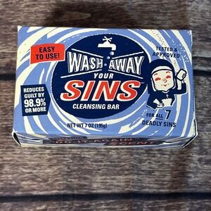 Blue Q Wash Away Your Sins Cleansing Bar 7oz Novelty Soap